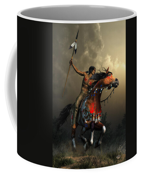 Warriors Of The Plains Coffee Mug featuring the digital art Warriors of the Plains by Daniel Eskridge