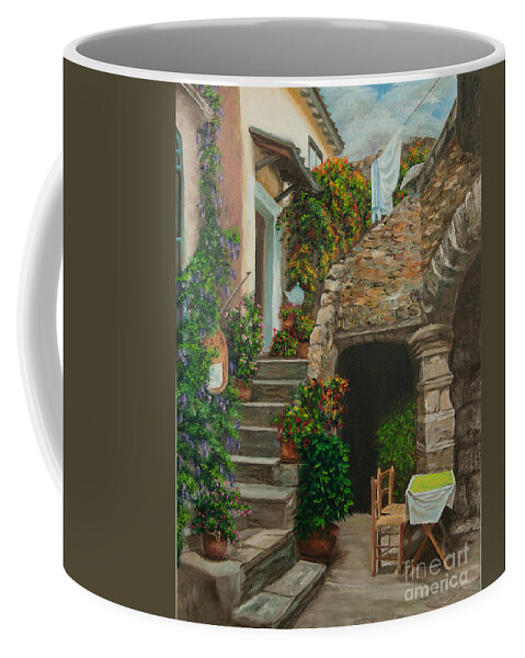 Italian Painting Coffee Mug featuring the painting Wash Day by Charlotte Blanchard