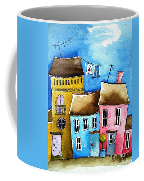 Suburbs Coffee Mug featuring the painting Wash day by Lucia Stewart