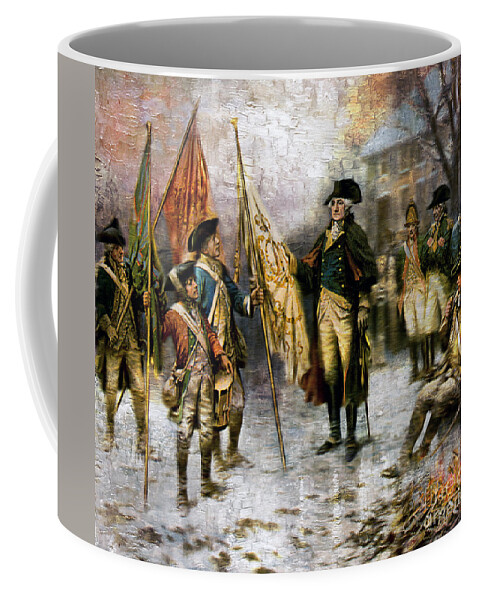 History Coffee Mug featuring the painting Washington After Battle of Trenton by Carlos Diaz