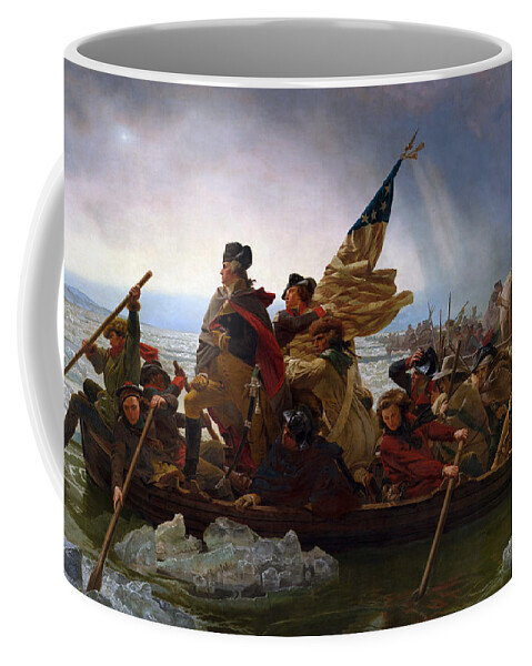 Washington Crossing The Delaware Coffee Mug featuring the painting Washington Crossing the Delaware Painting - Emanuel Gottlieb Leutze by War Is Hell Store