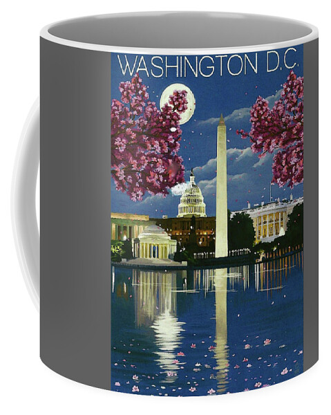Washington D.c. Coffee Mug featuring the digital art Washington D.C., The White house by Long Shot