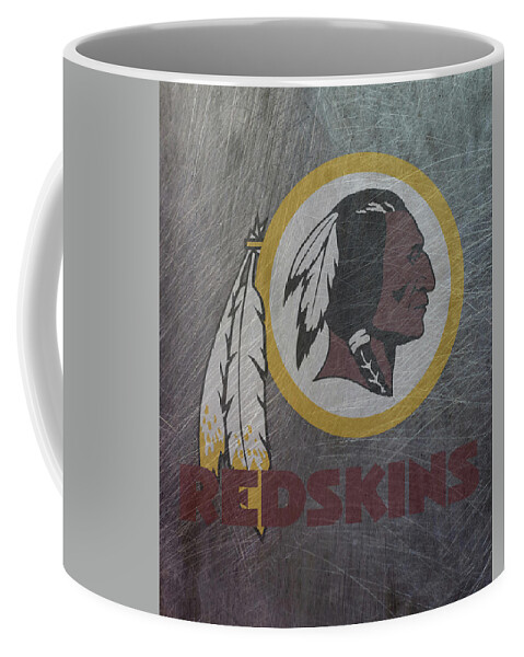 Washington Coffee Mug featuring the mixed media Washington Redskins Translucent Steel by Movie Poster Prints