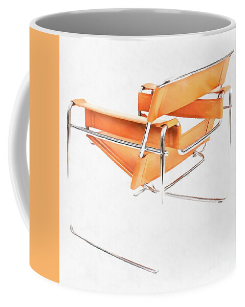 Mid Coffee Mug featuring the digital art Wassily Chair Mid-Century Modern by Edward Fielding