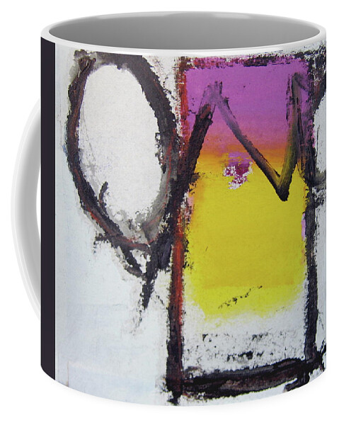Abstract Paintings Coffee Mug featuring the painting Watch And Listen by Cliff Spohn