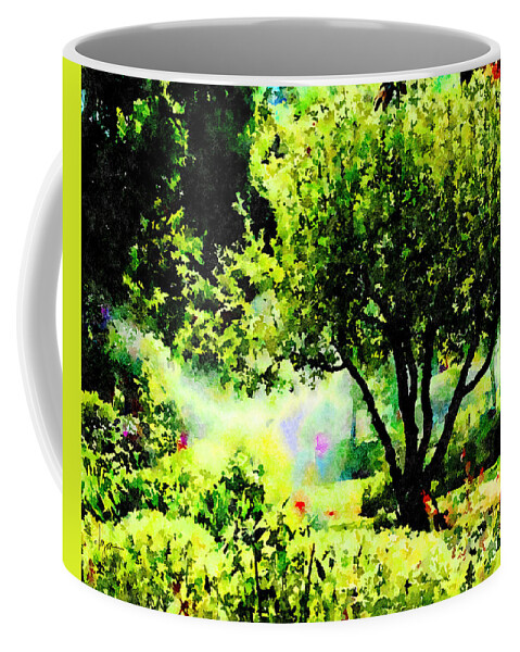 Alice Springs Coffee Mug featuring the painting Watch Out for the Sprinklers by Angela Treat Lyon