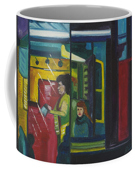 Abstract Coffee Mug featuring the painting Watch the Signs by Patricia Arroyo