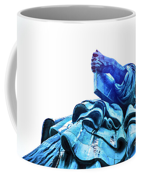 Statue Of Liberty Coffee Mug featuring the photograph Watching Liberty by HELGE Art Gallery