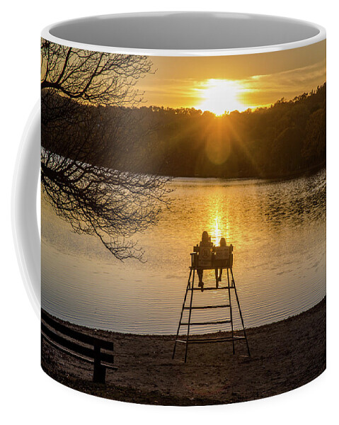 Sunset Coffee Mug featuring the photograph Watching Sunset by Lilia S