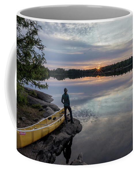Boundary Waters Coffee Mug featuring the photograph Watching the Sun go down by Paul Schultz