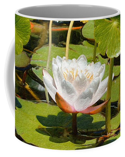 Water Lilies Coffee Mug featuring the digital art Water Lilies In Textures - Three by Glenn McCarthy Art and Photography