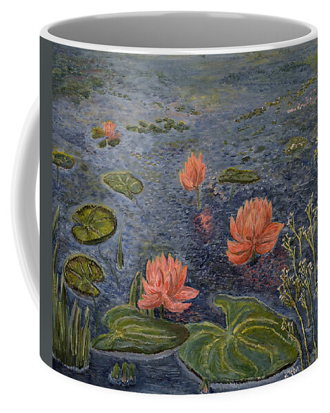 Nature Coffee Mug featuring the painting Water Lilies lounge by Felicia Tica