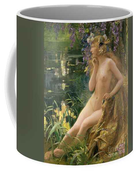 Water Nymph (oil On Canvas) By Gaston Bussiere (1862-1929) Coffee Mug featuring the painting Water Nymph by Gaston Bussiere
