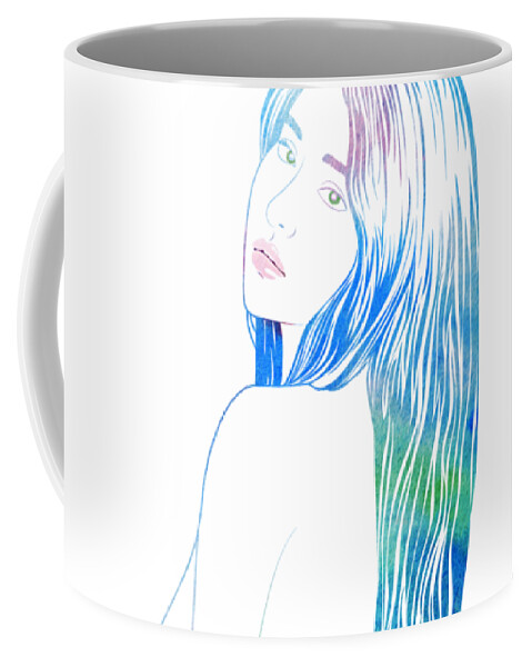Beauty Coffee Mug featuring the mixed media Water Nymph LXXXV by Stevyn Llewellyn
