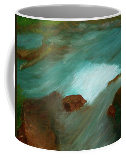 Paintings Coffee Mug featuring the painting Water Over the Rocks by Michelle Gilmore