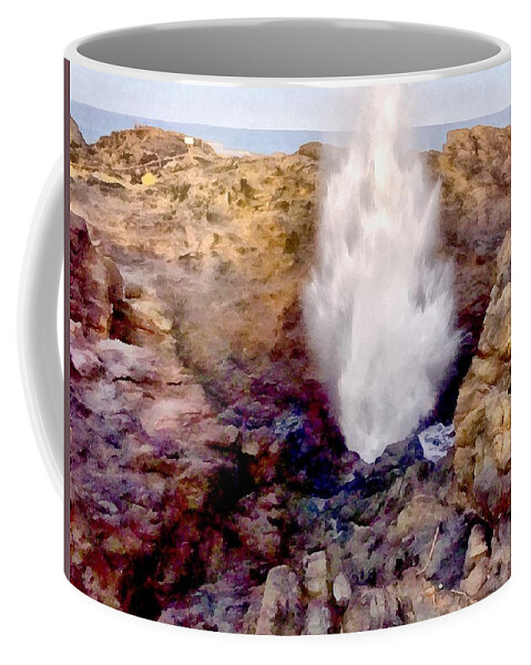 Art Coffee Mug featuring the photograph Water shower due to waves by Ashish Agarwal
