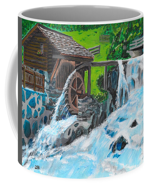 Water Wheel Coffee Mug featuring the painting Water Wheel by David Bigelow