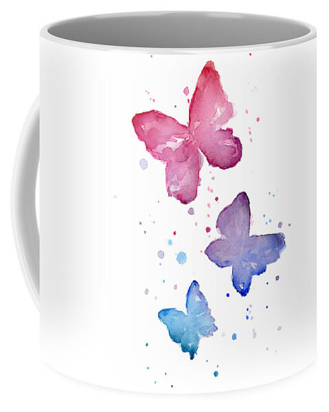 Watercolor Coffee Mug featuring the painting Watercolor Butterflies by Olga Shvartsur