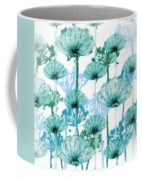 Digital Painting Coffee Mug featuring the digital art Watercolor Dandelions by Bonnie Bruno