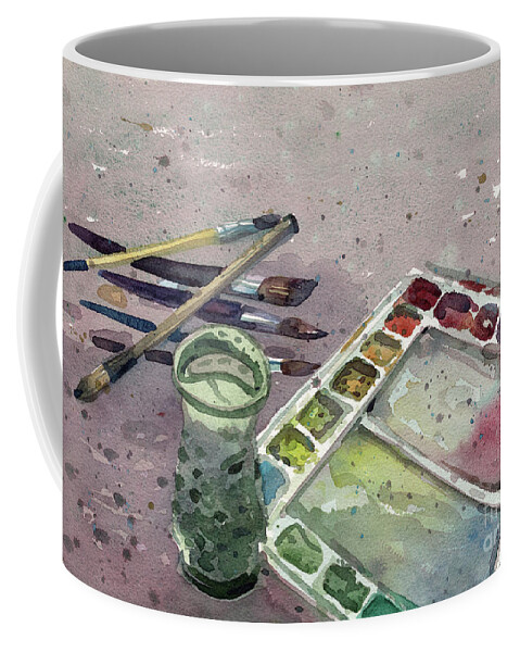 Palette Coffee Mug featuring the painting Watercolor by Donald Maier