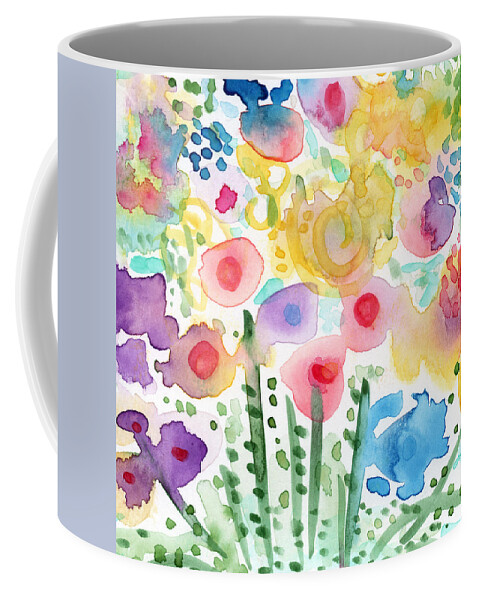 Floral Coffee Mug featuring the mixed media Watercolor Flower Garden- Art by Linda Woods by Linda Woods