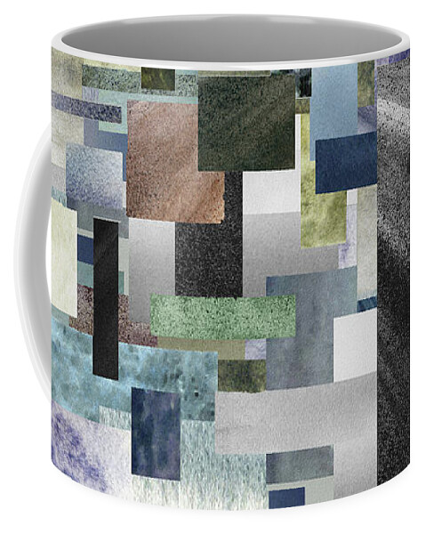 Gray Coffee Mug featuring the painting Watercolor Geometry Abstract Decor I by Irina Sztukowski