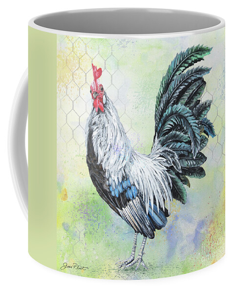 Rooster Coffee Mug featuring the painting Watercolor Rooster-C by Jean Plout