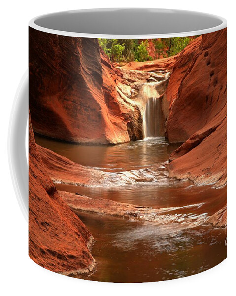 Red Cliffs Coffee Mug featuring the photograph Waterfall At Red Cliffs by Adam Jewell
