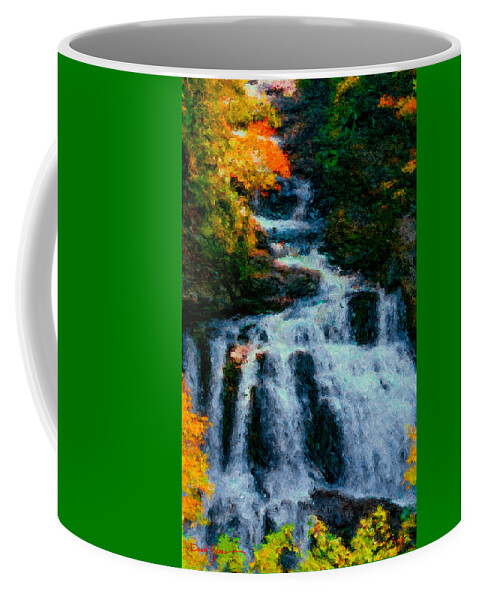 Daniel Adams Coffee Mug featuring the painting Waterfall by Daniel Adams