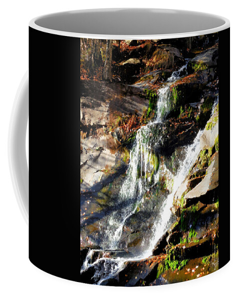 Waterfalls Closeup Coffee Mug featuring the painting Waterfalls Closeup 4 by Jeelan Clark