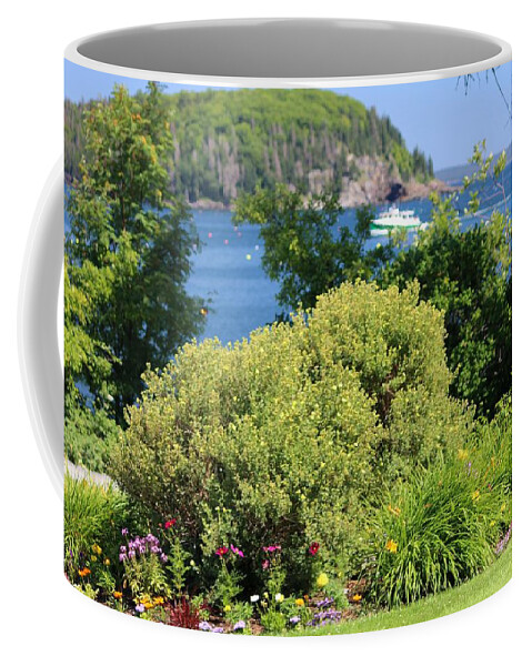 Bar Harbor Coffee Mug featuring the photograph Waterfront Garden by Living Color Photography Lorraine Lynch