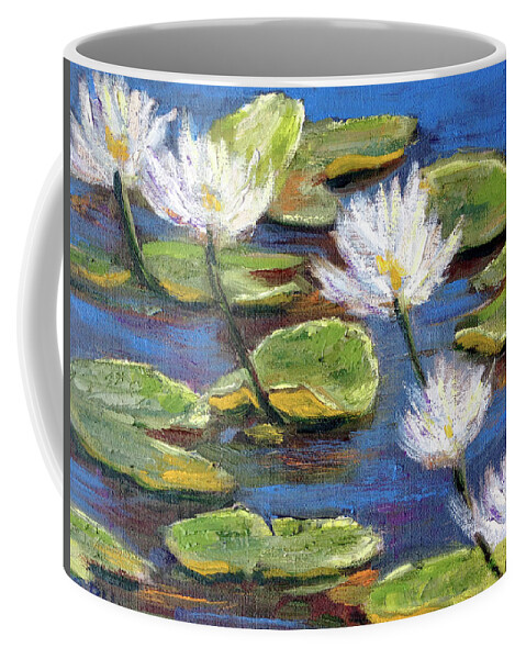 Water Lilies Coffee Mug featuring the painting Waterlilies by Barbara Hageman