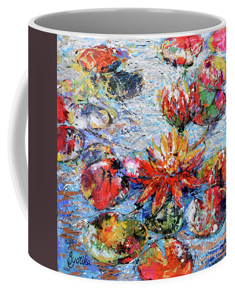  Coffee Mug featuring the painting Waterlilly by Jyotika Shroff