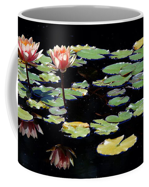 Waterlily Coffee Mug featuring the painting Waterlily Panorama by Marilyn Smith
