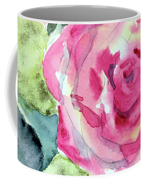 Face Mask Coffee Mug featuring the painting Watery Rose by Lois Blasberg