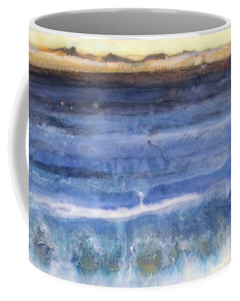 Encaustic Wax Coffee Mug featuring the painting Wave 2 by Jennifer Creech