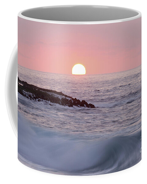 Beautiful Coffee Mug featuring the photograph Wave at Sunset by Vince Cavataio - Printscapes