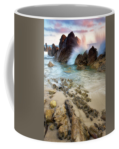 Orange County Coffee Mug featuring the photograph Wave Breaker by Nicki Frates