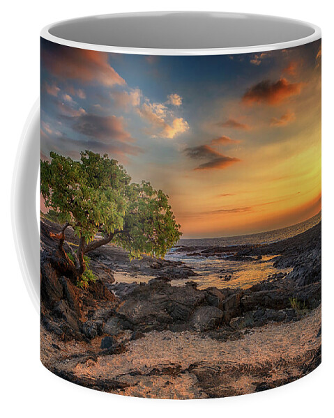 Sunset Coffee Mug featuring the photograph Wawaloli Beach Sunset by Susan Rissi Tregoning