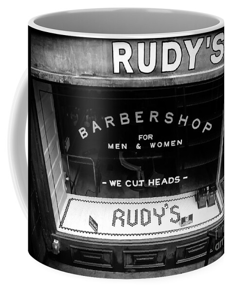 Barbershop Coffee Mug featuring the photograph We Cut Heads by James Aiken