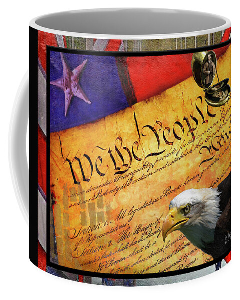 'we The People' Coffee Mug featuring the digital art We the People by Sandra Schiffner