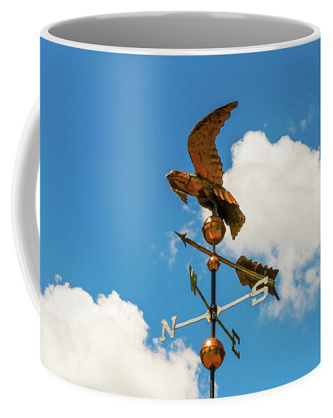 Weather Vane Coffee Mug featuring the photograph Weather Vane On Blue Sky by D K Wall