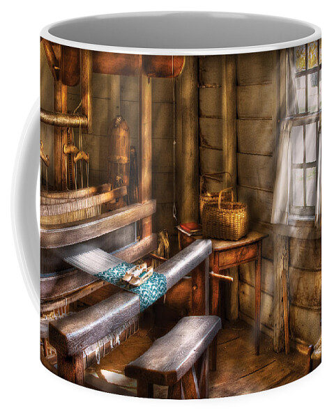 Savad Coffee Mug featuring the photograph Weaver - The Weavers Room by Mike Savad