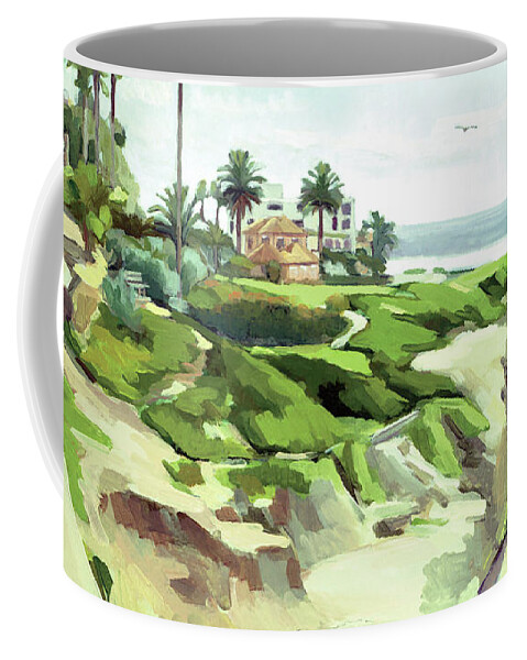 Wedding Bowl Coffee Mug featuring the painting Wedding Bowl at Cuvier Park La Jolla San Diego California by Paul Strahm
