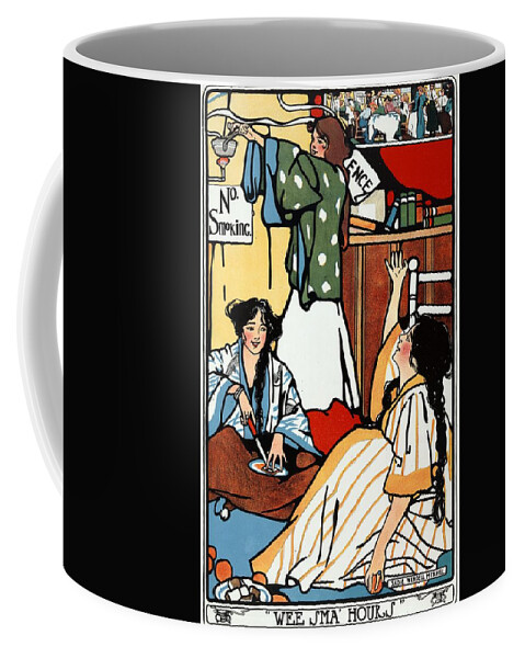 Wee Sma Hours Coffee Mug featuring the mixed media Wee Sma Hours - Sadie Wendell Mitchell - Vintage Poster by Studio Grafiikka