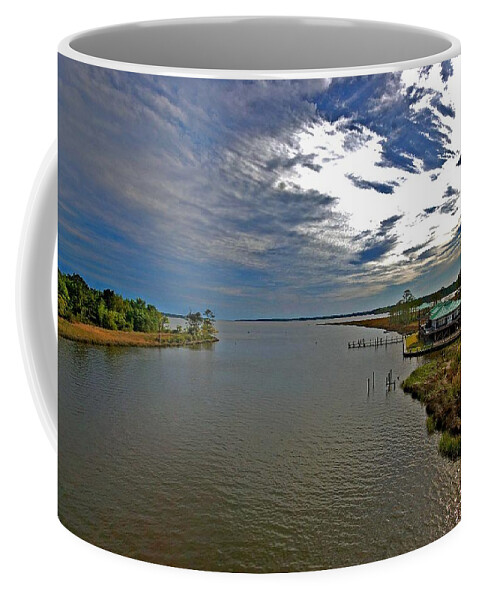 Weeks Bay Coffee Mug featuring the painting Weeks Bay at Sunset by Michael Thomas