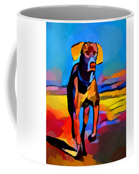 Weimaraner Coffee Mug featuring the painting Weimaraner by Chris Butler