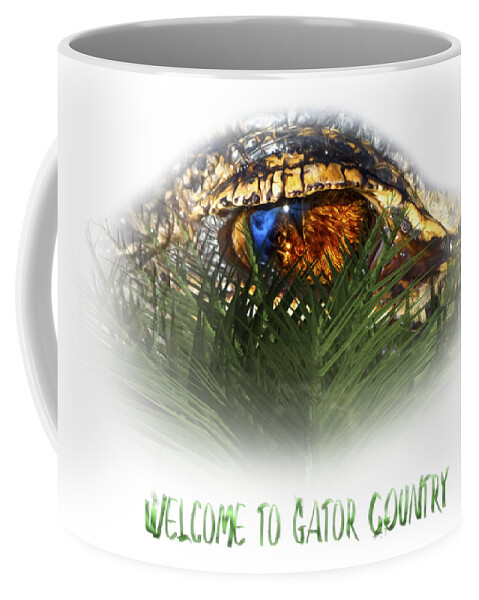 Alligator Coffee Mug featuring the photograph Welcome to Gator Country Design by Mark Andrew Thomas