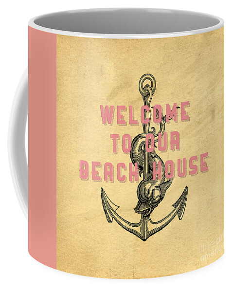 Beach Coffee Mug featuring the digital art Welcome to our beach house by Edward Fielding