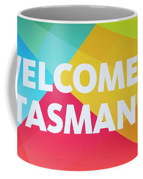 Sign Coffee Mug featuring the photograph Welcome To Tasmania by Ramunas Bruzas